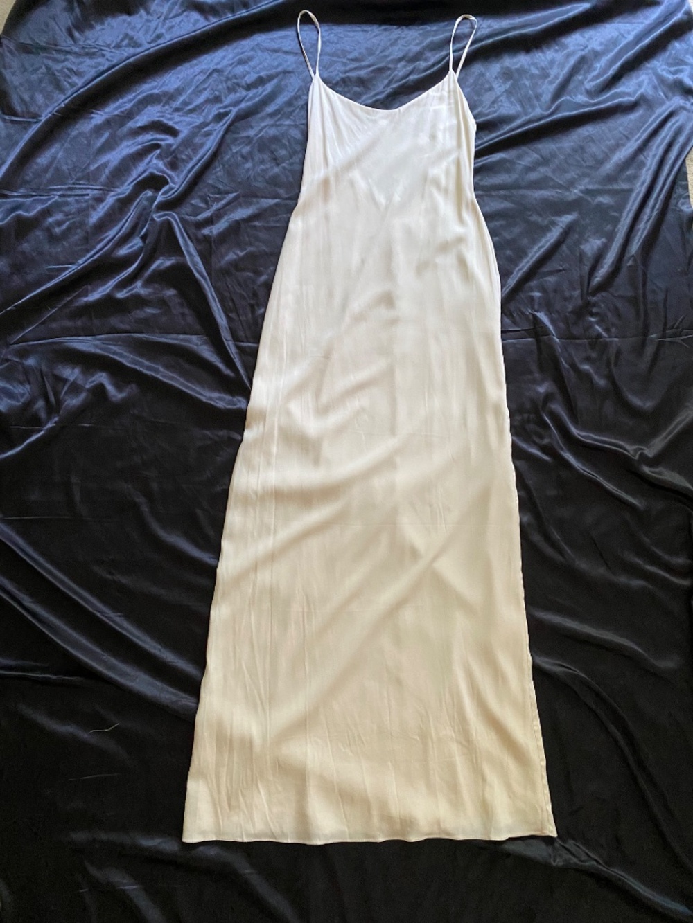 Anne Barge Cream Slip Dress Minimalist Bride Bridal Gown Petite Small CBK